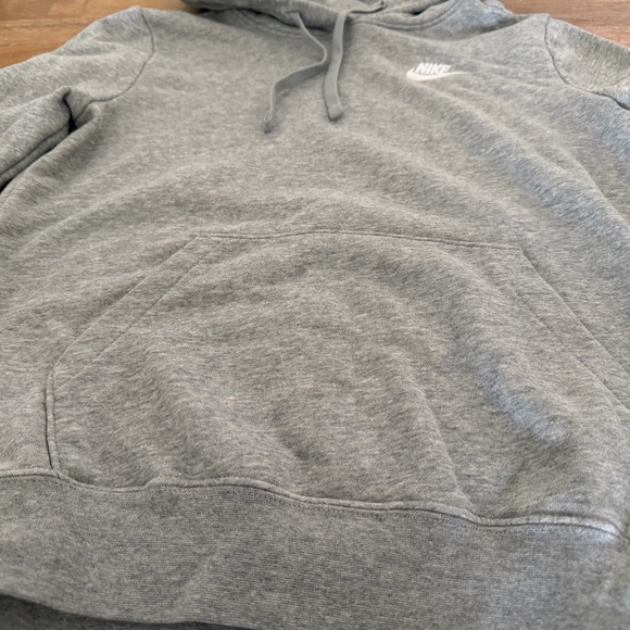Nike Light Gray Hoodie with White Swoosh - Picture 2 of 3